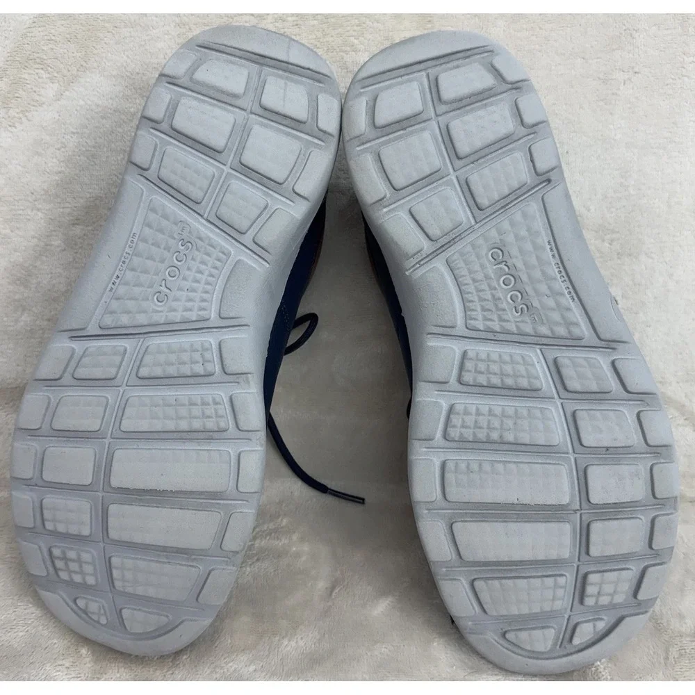Crocs Kinsale Canvas Lace Up Casual Navy Gray Mens 9